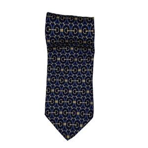Beaufort Tie Rack Horse Bridle Theme Tie Navy Blue